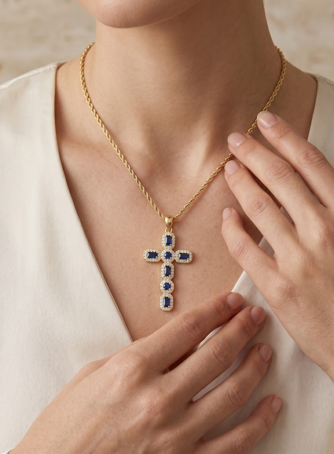 Olivia Sydney - Elegant Zirconia Cross Necklace