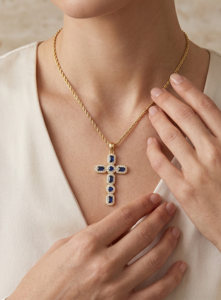 Olivia Sydney - Elegant Zirconia Cross Necklace