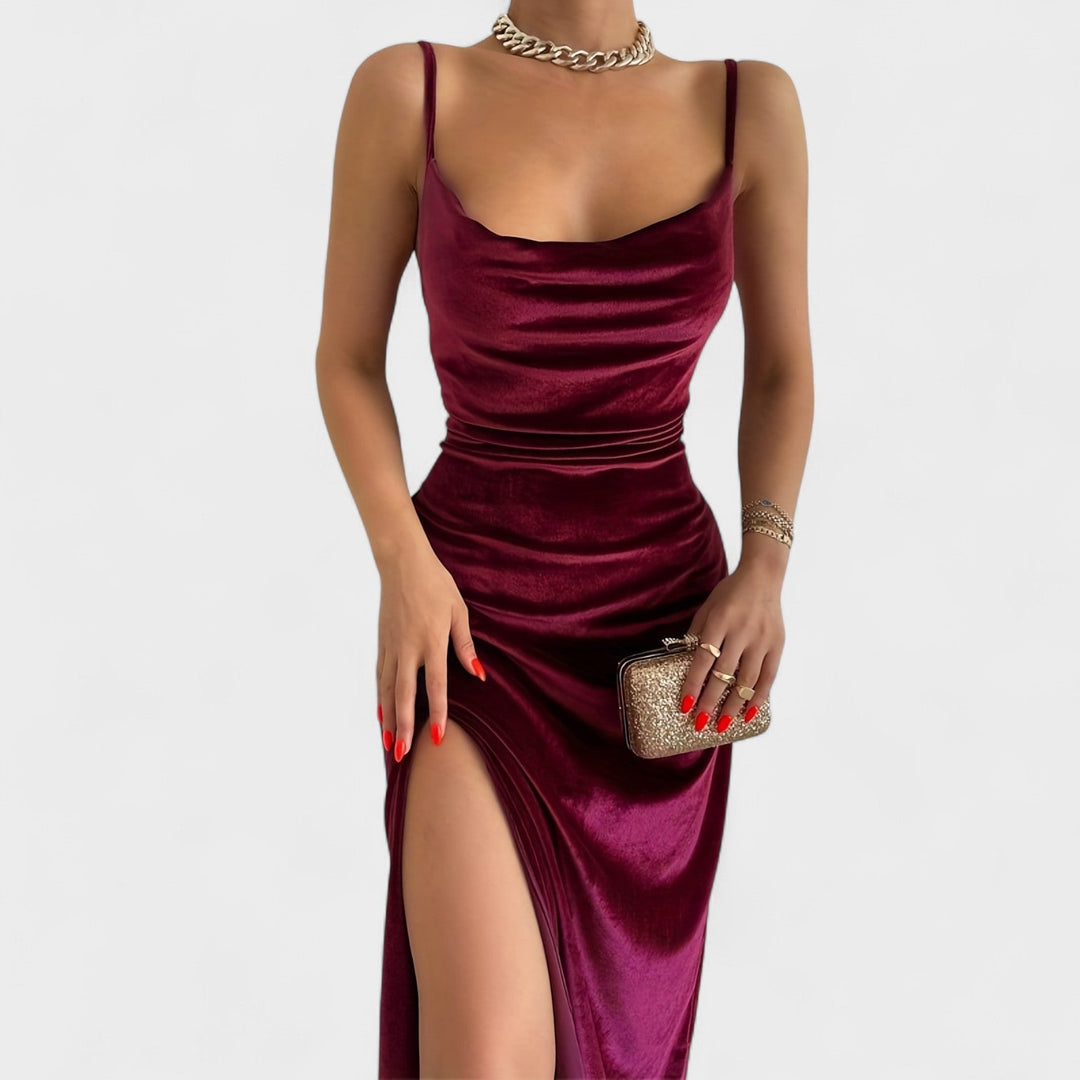 Olivia Sydney - Velvet Dress with Slit