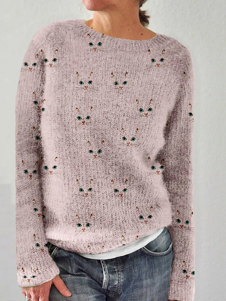 Olivia Sydney - Cozy Cat Face Sweater
