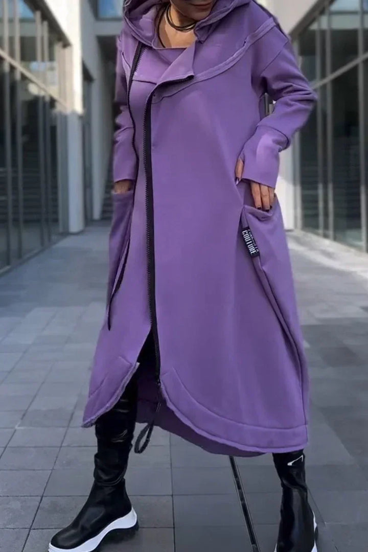 Olivia Sydney - Long Zippered Hoodie Made from Light and Breathable Fabrics
