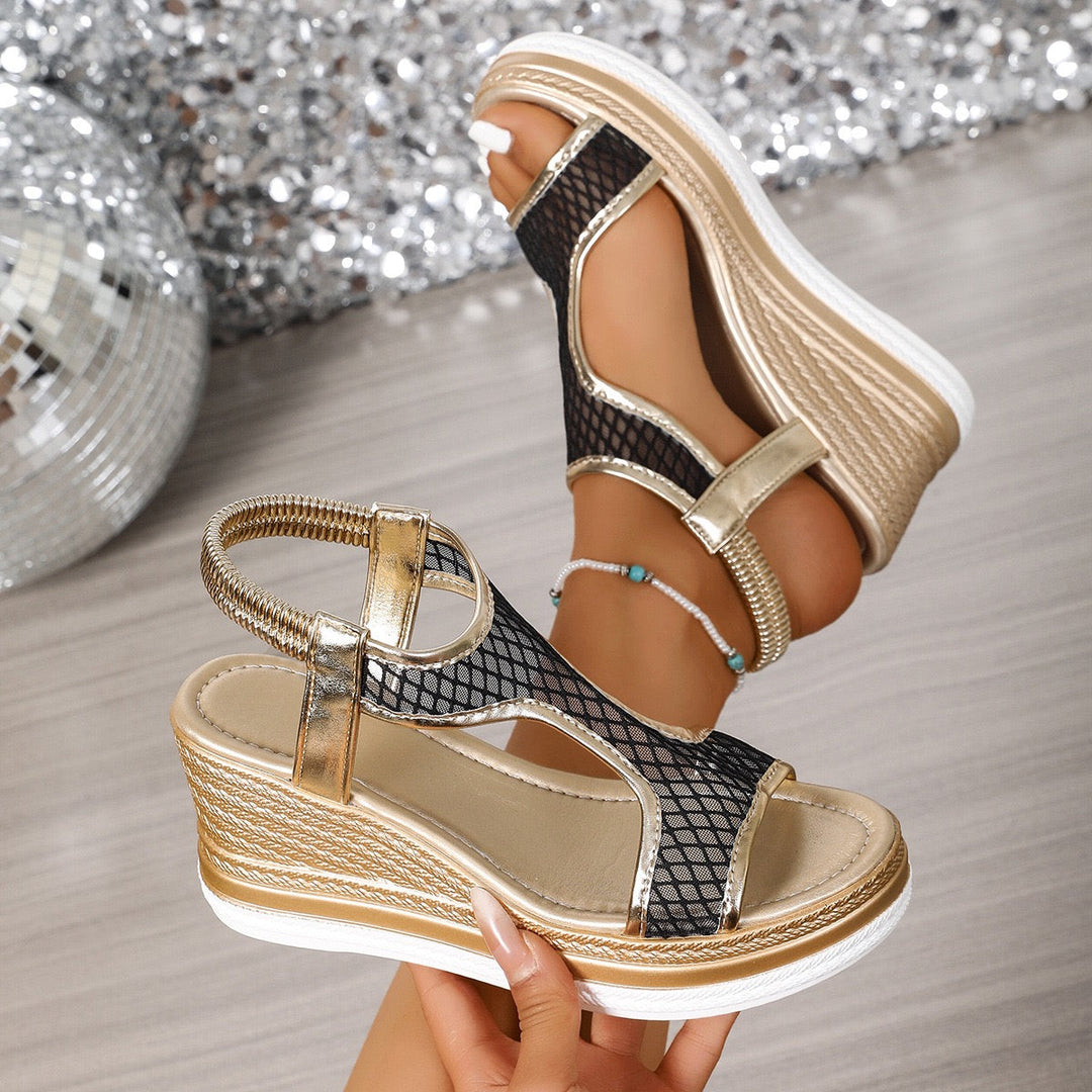 Olivia Sydney - Mesh High-Heeled Sandals for Confident Pairing