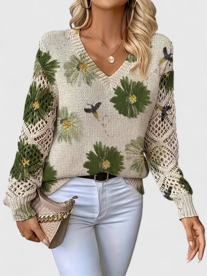 Olivia Sydney - Elegant Floral Print Sweater