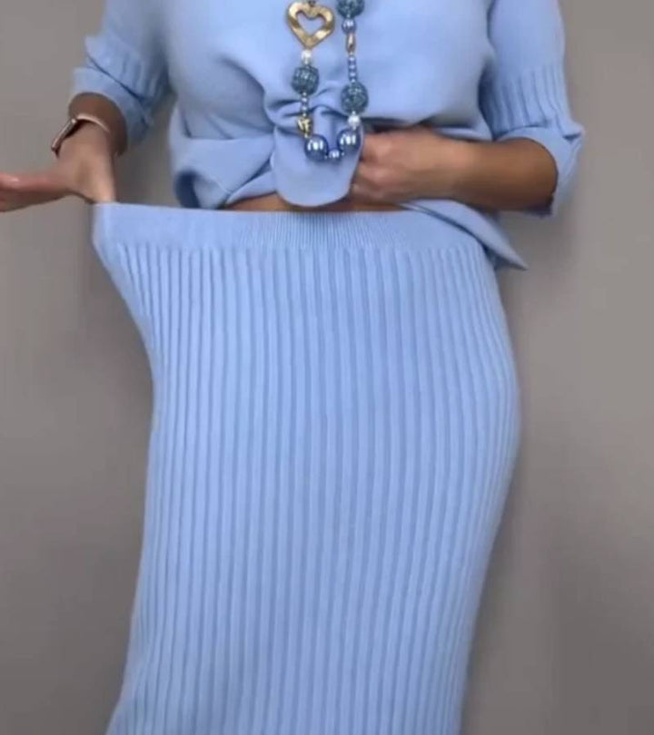 Olivia Sydney - Knit Set with Corduroy Skirt