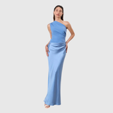 Aleida | Haljina Maxi Saten s Jednim Rame