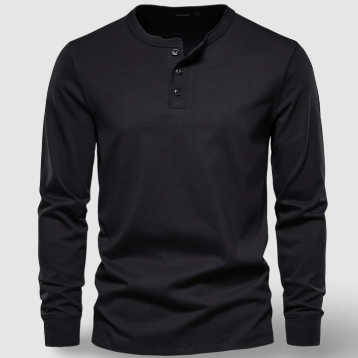 Olivia Sydney - Elegant Long Sleeve Cotton Henley Shirt