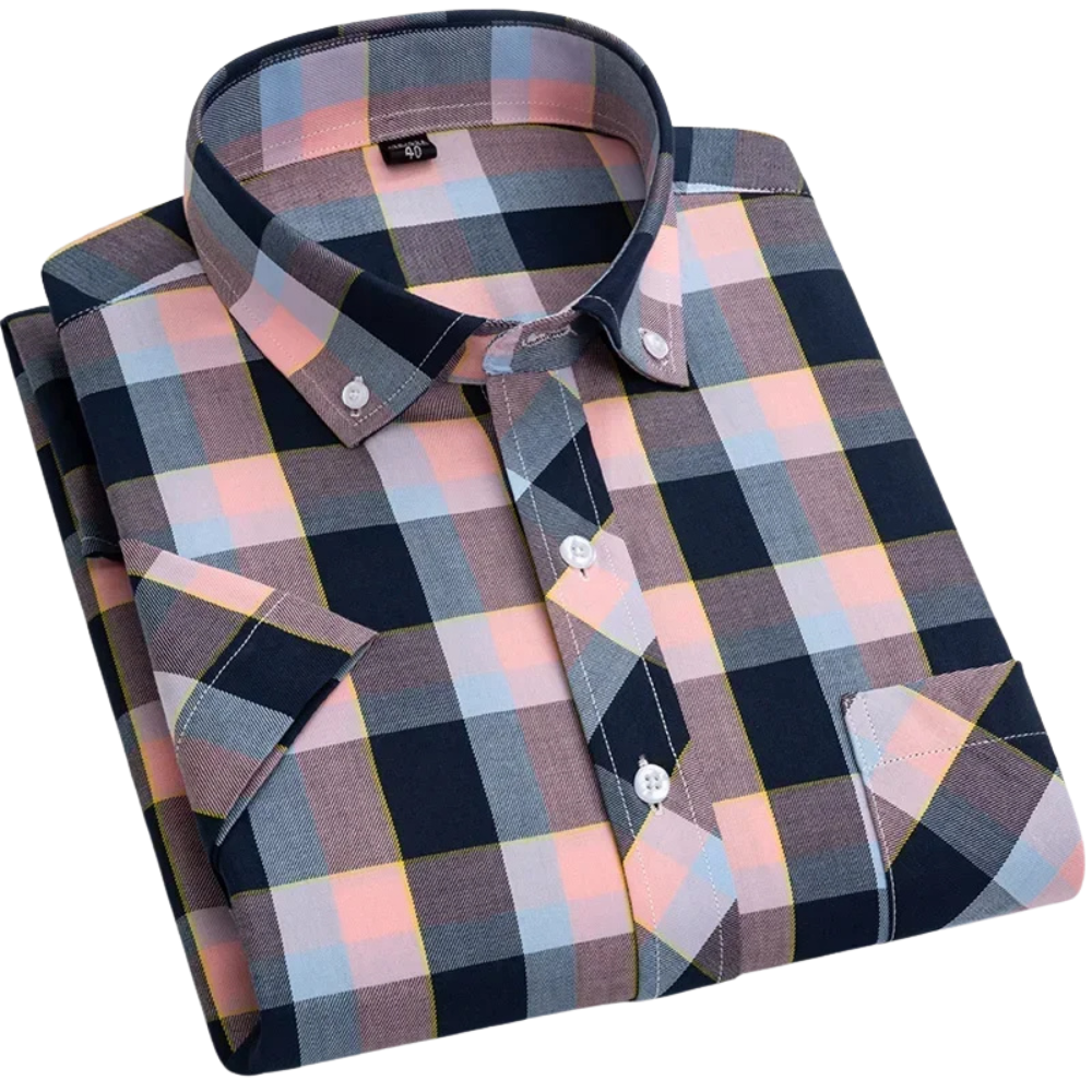 Olivia Sydney - Checkered Cotton Short Sleeve Shirt