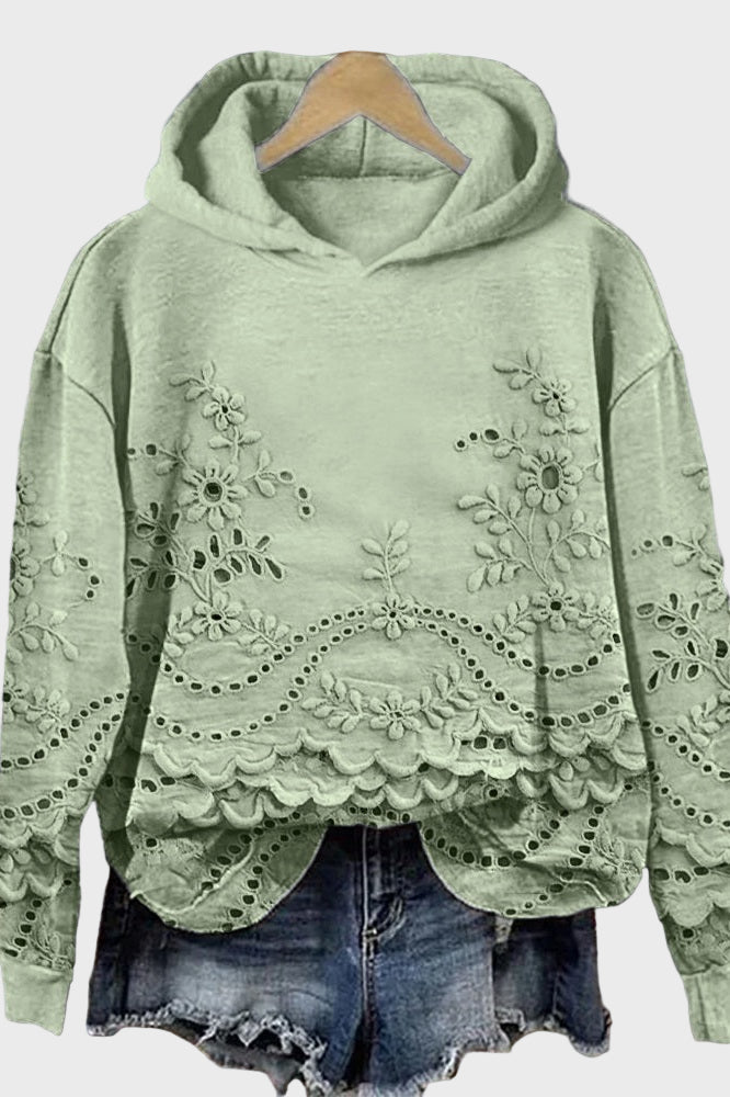 Olivia Sydney - Lace Hooded Sweatshirt