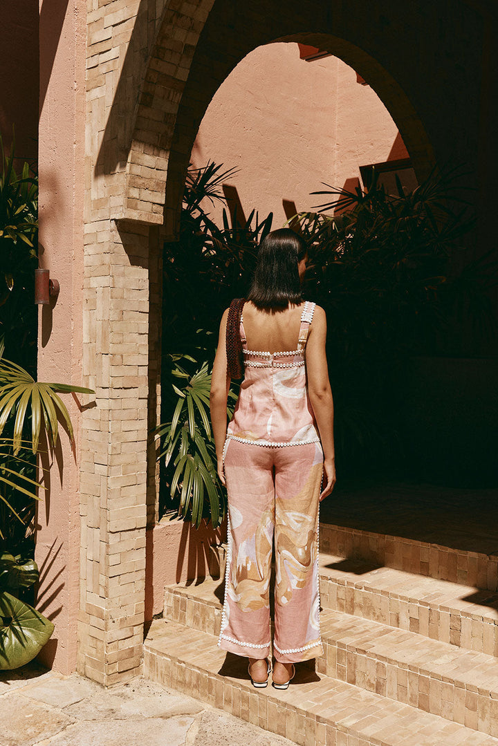 Olivia Sydney - Artistic Print High-Waisted Summer Pants
