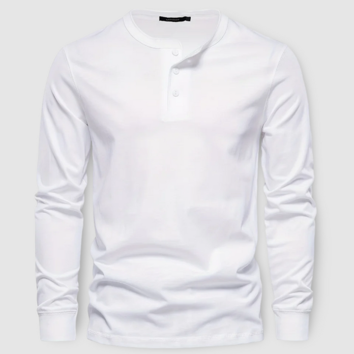 Olivia Sydney - Elegant Long Sleeve Cotton Henley Shirt