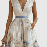 Rowella - Elegantna Plisirane Maxi Haljina