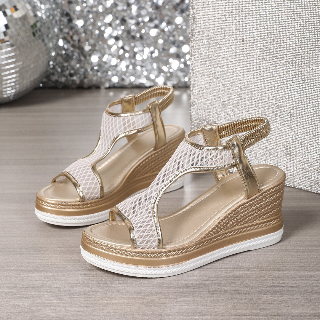Olivia Sydney - Mesh High-Heeled Sandals for Confident Pairing
