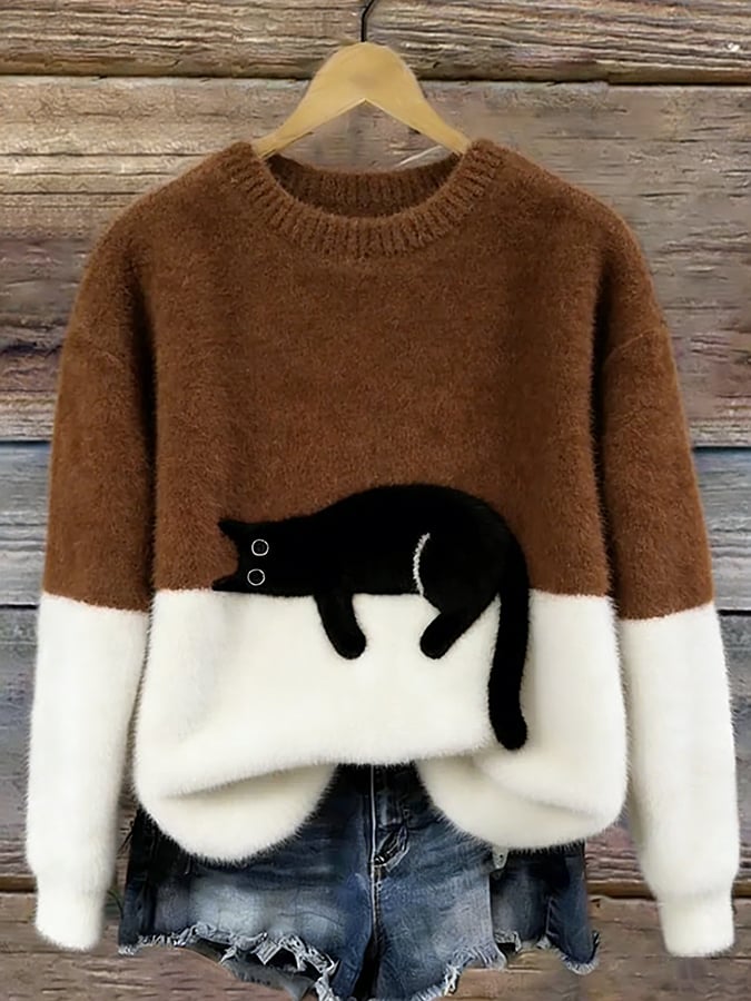 Olivia Sydney - Women's Cat Graphic Sweater