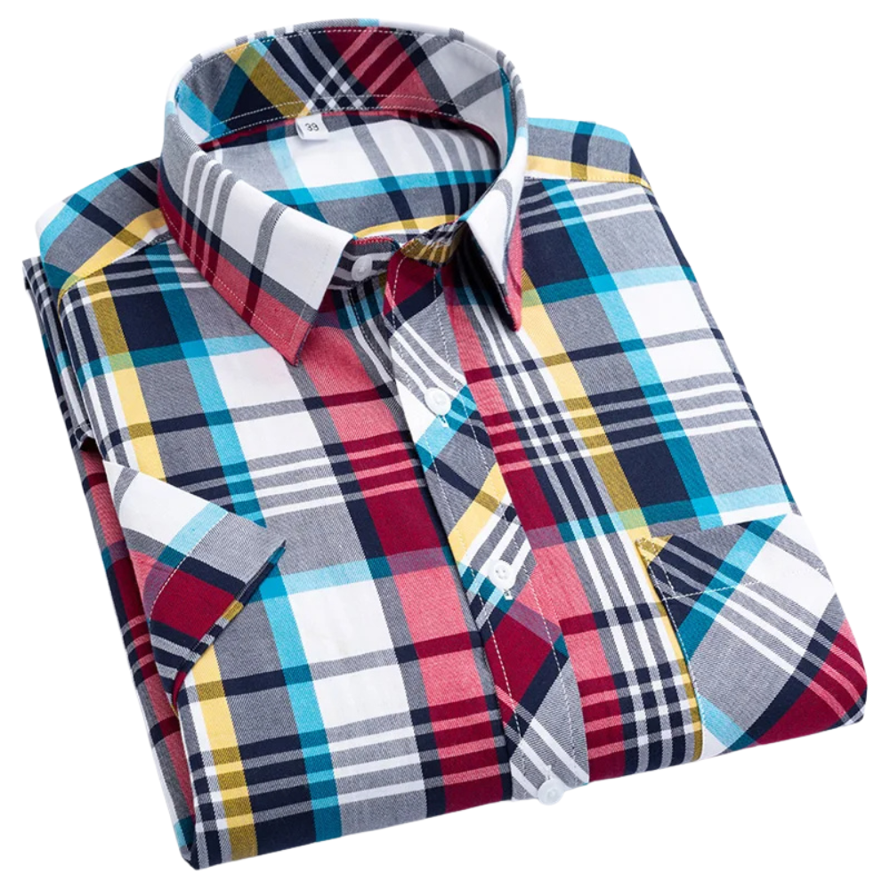 Olivia Sydney - Checkered Cotton Short Sleeve Shirt