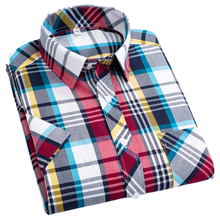 Olivia Sydney - Checkered Cotton Short Sleeve Shirt