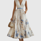 Rowella - Elegantna Plisirane Maxi Haljina