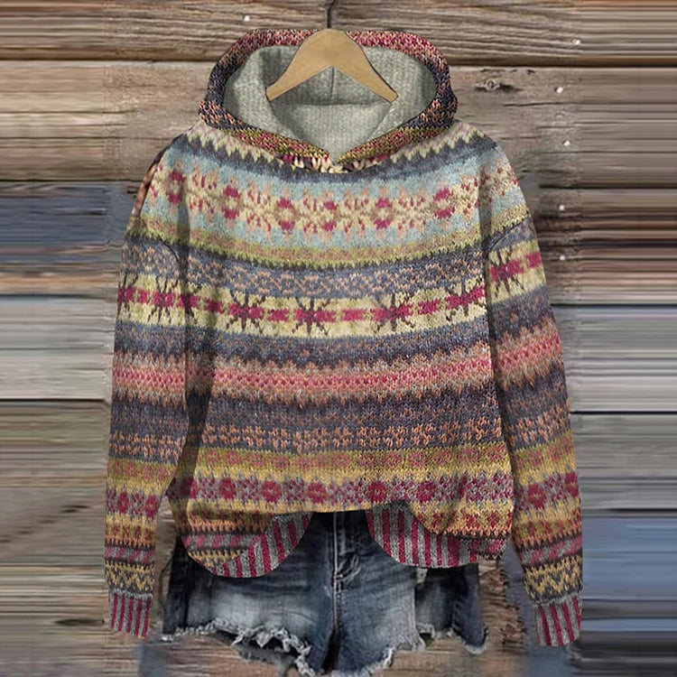 Olivia Sydney - Retro Ethnic Hooded Jacket