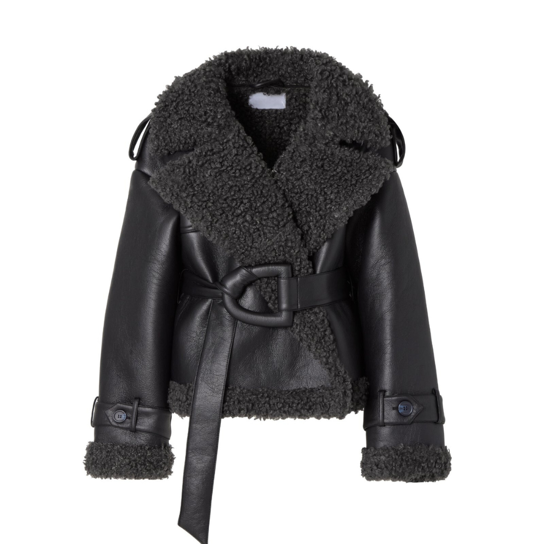 Olivia Sydney - Shearling Coat with Belt