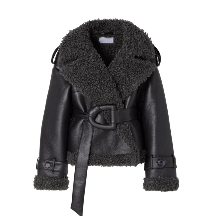 Olivia Sydney - Shearling Coat with Belt