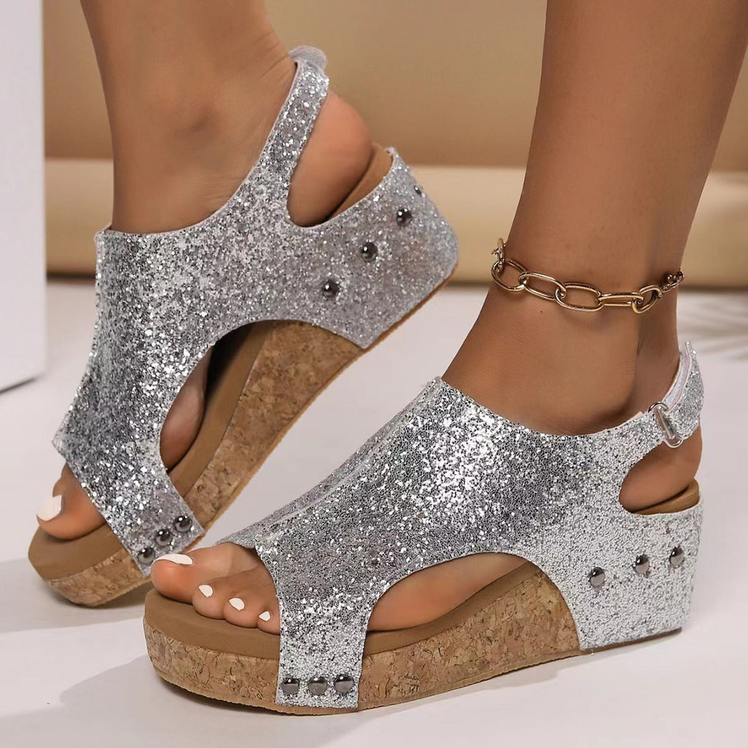 Olivia Sydney - shiny-heeled sandal