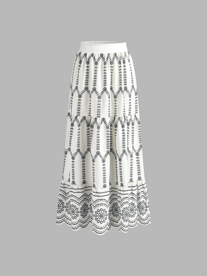Olivia Sydney - Cropped Set with Embroidered Skirt