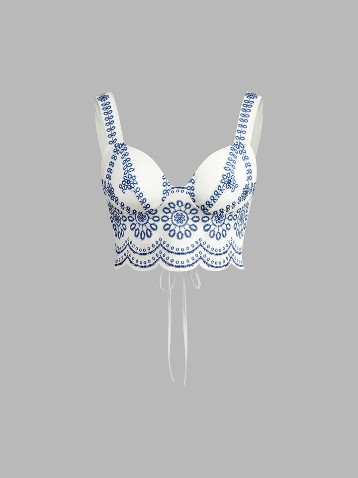Olivia Sydney - Cropped Set with Embroidered Skirt