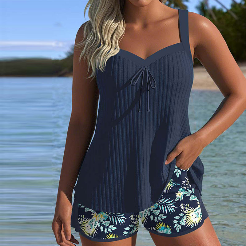 Olivia Sydney - Striped Tankini with Shorts
