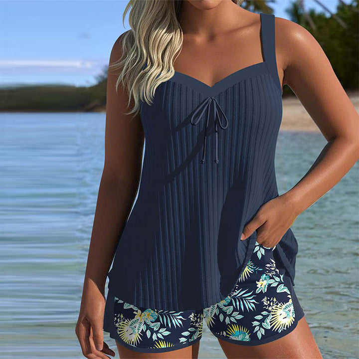 Olivia Sydney - Striped Tankini with Shorts