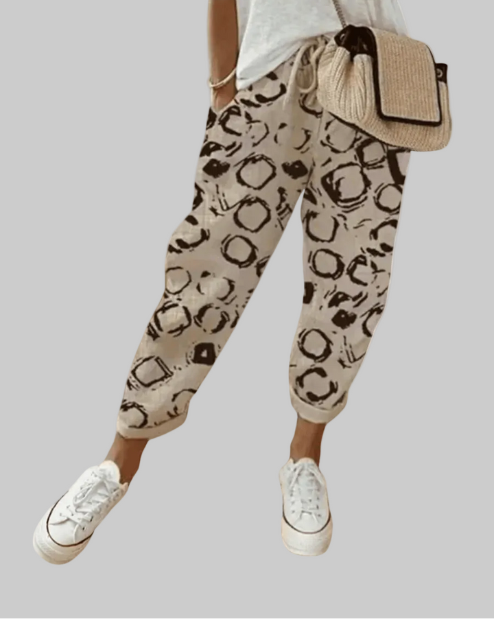 Olivia Sydney - Casual Style Pants with Modern Print