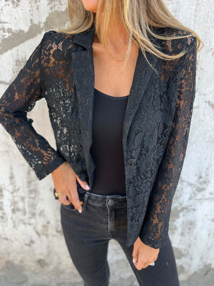 Olivia Sydney - Elegant Structured Transparent Lace Blazer