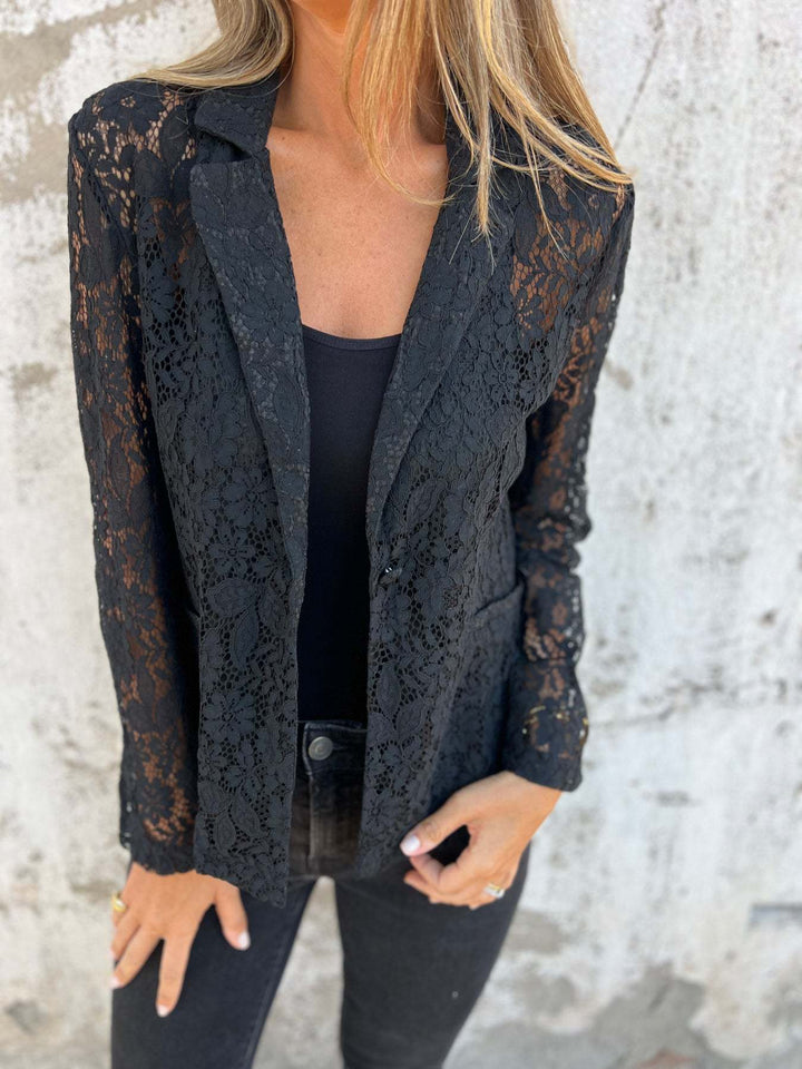 Olivia Sydney - Elegant Structured Transparent Lace Blazer