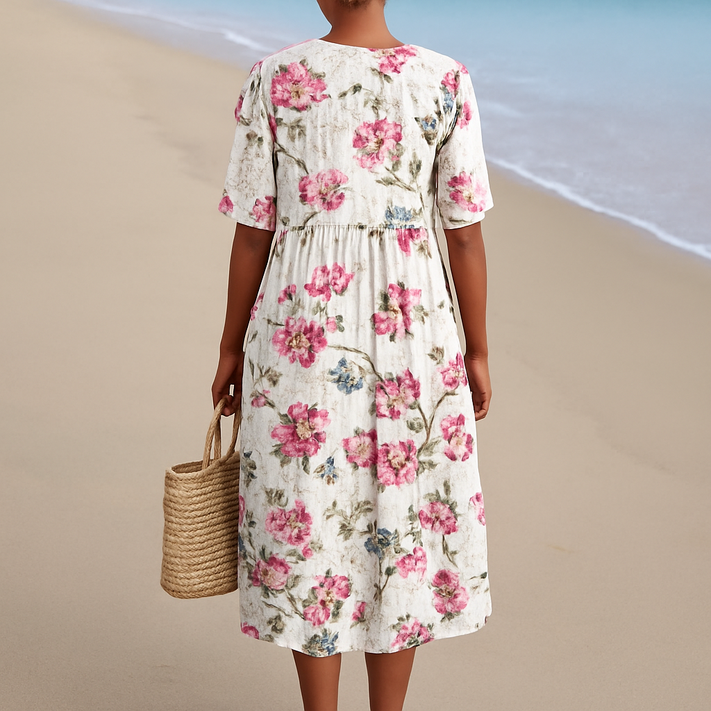 Olivia Sydney - Vintage Floral Linen Dress
