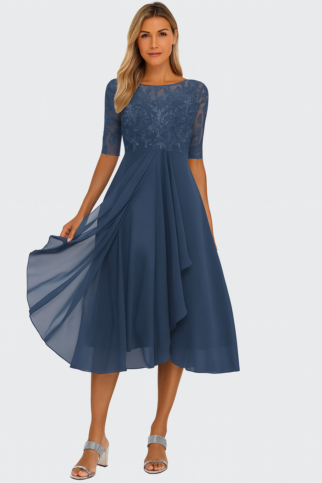Olivia Sydney - Lace Dress with 3/4 Sleeves
