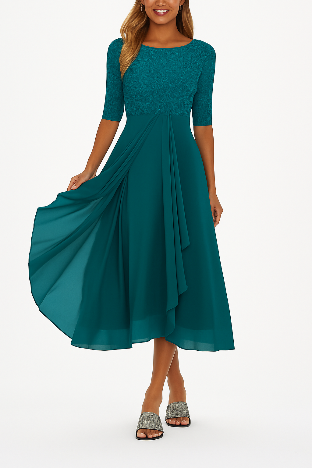 Olivia Sydney - Lace Dress with 3/4 Sleeves