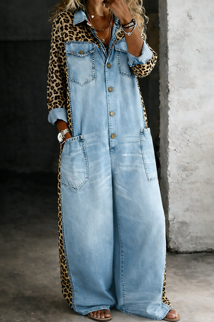 Olivia Sydney - Denim Shirt Jumpsuit