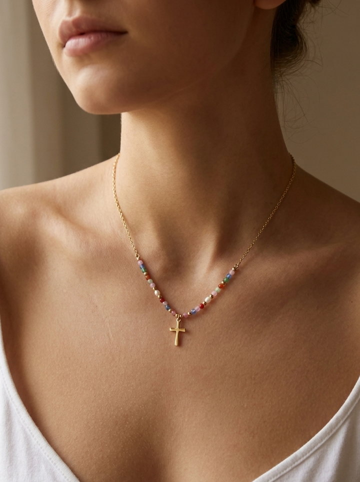 Olivia Sydney - Colorful Cross Necklace