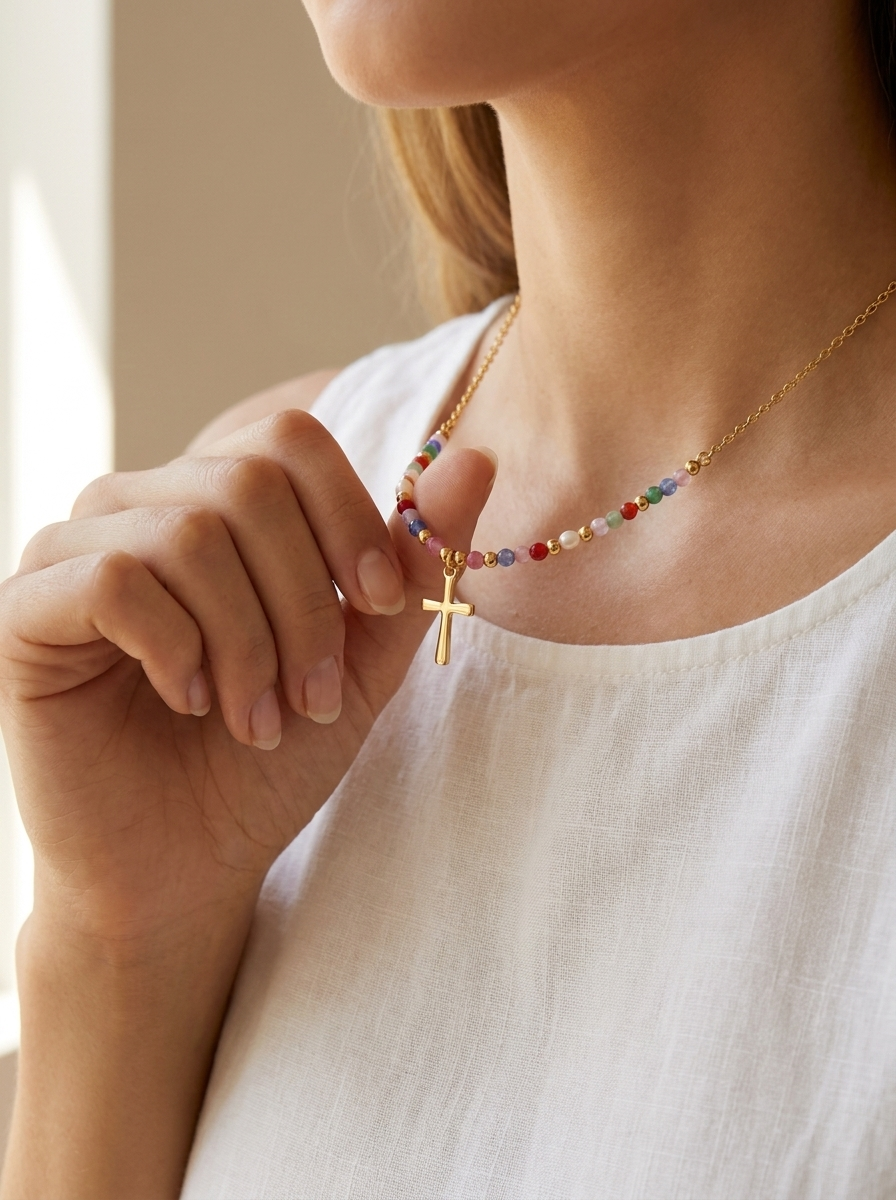 Olivia Sydney - Colorful Cross Necklace