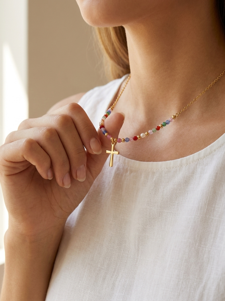 Olivia Sydney - Colorful Cross Necklace