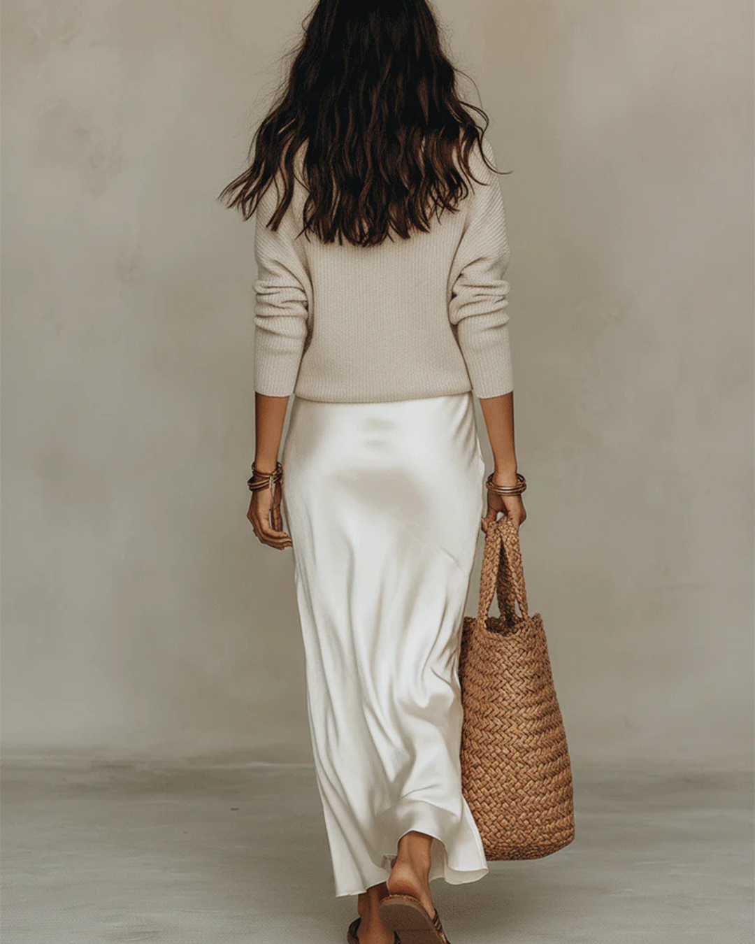 Olivia Sydney - Midi Satin Set with Sweater