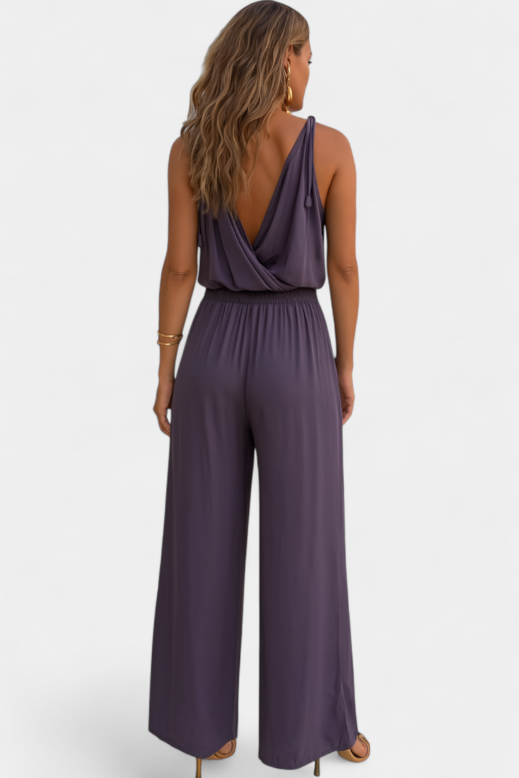 Olivia Sydney - Jumpsuit with Golden Details and Open Legs