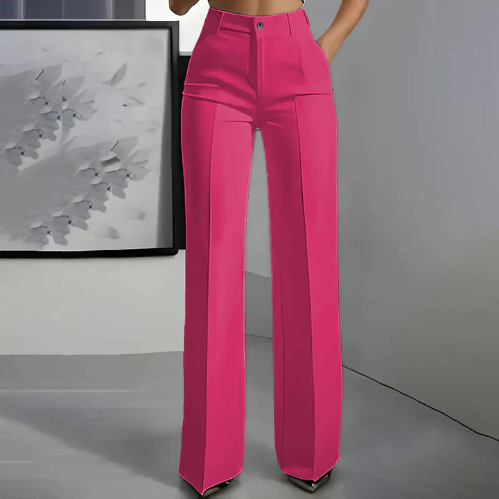 Olivia Sydney - Elegant High-Waisted Straight-Leg Trousers