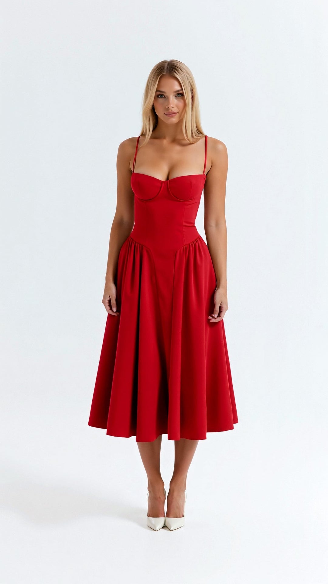 Olivia Sydney - Structured Bodice Midi Dress