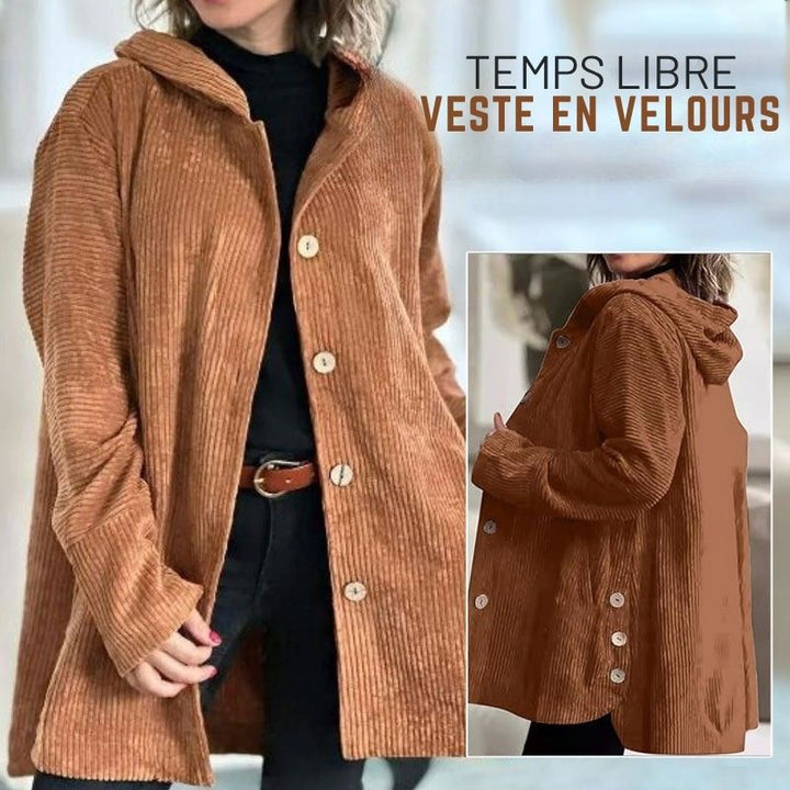 Olivia Sydney - Casual Corduroy Hoodie Jacket for Autumn