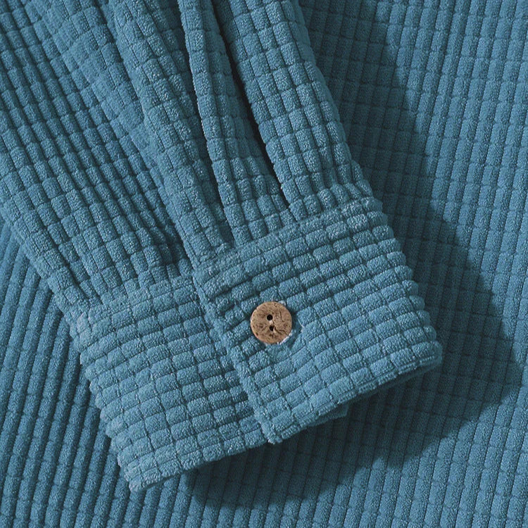 Olivia Sydney - Hooded Corduroy Shirt with Buttons