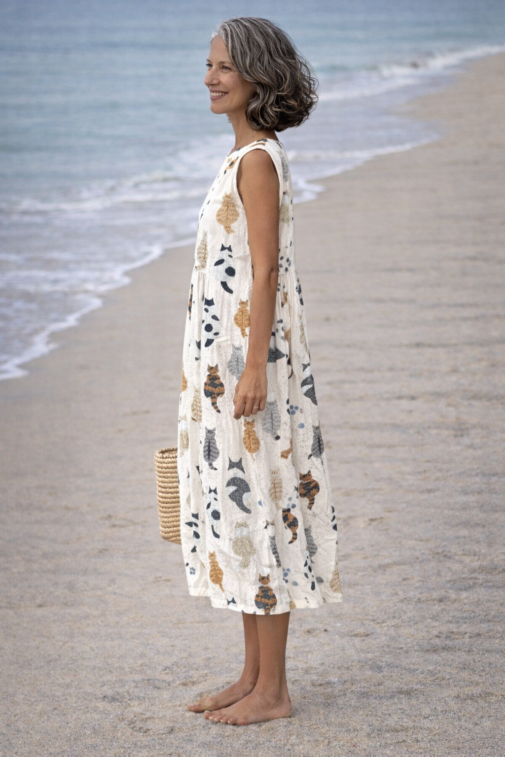 Olivia Sydney - Cat Print Midi Dress