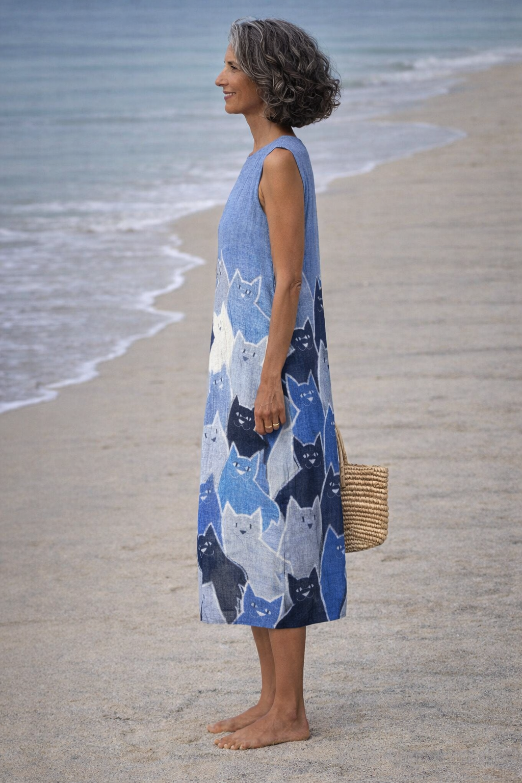 Olivia Sydney - Midi Dress with Cat Patchwork