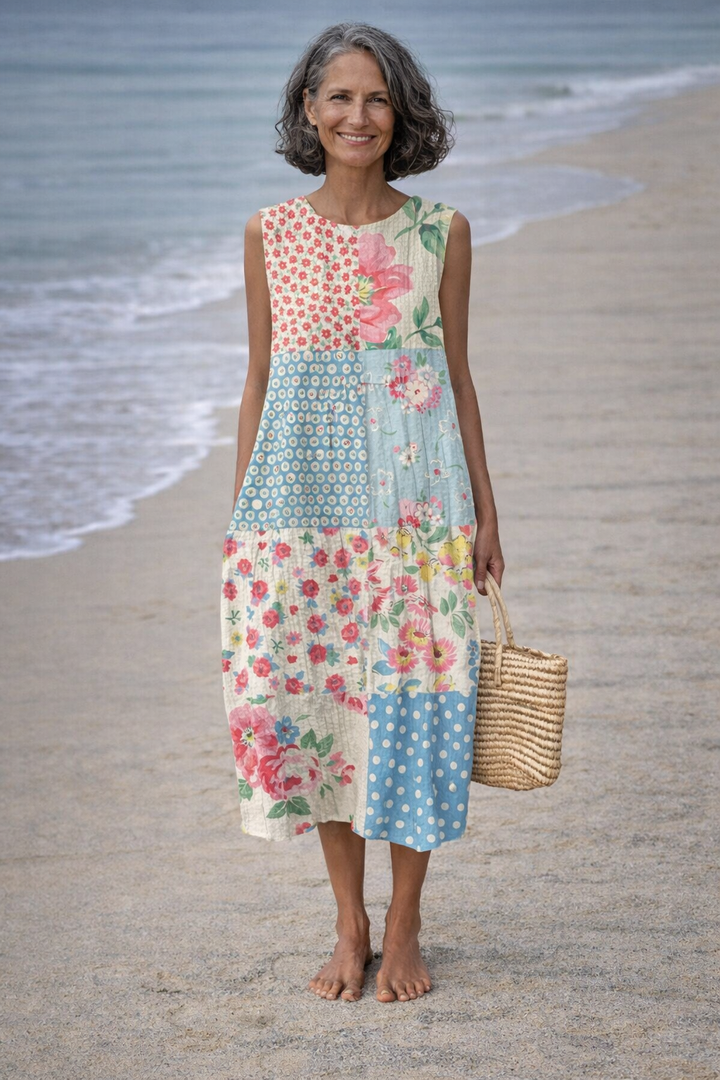 Olivia Sydney - Patchwork Style Midi Dress