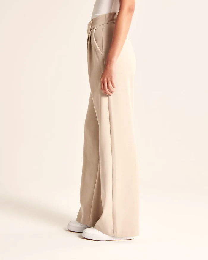 Olivia Sydney - Custom Beige Wide-Leg Trousers