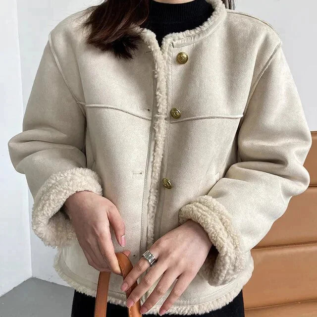 “Olivia Sydney - Lilian-Thouram Sherpa Trim Coat”