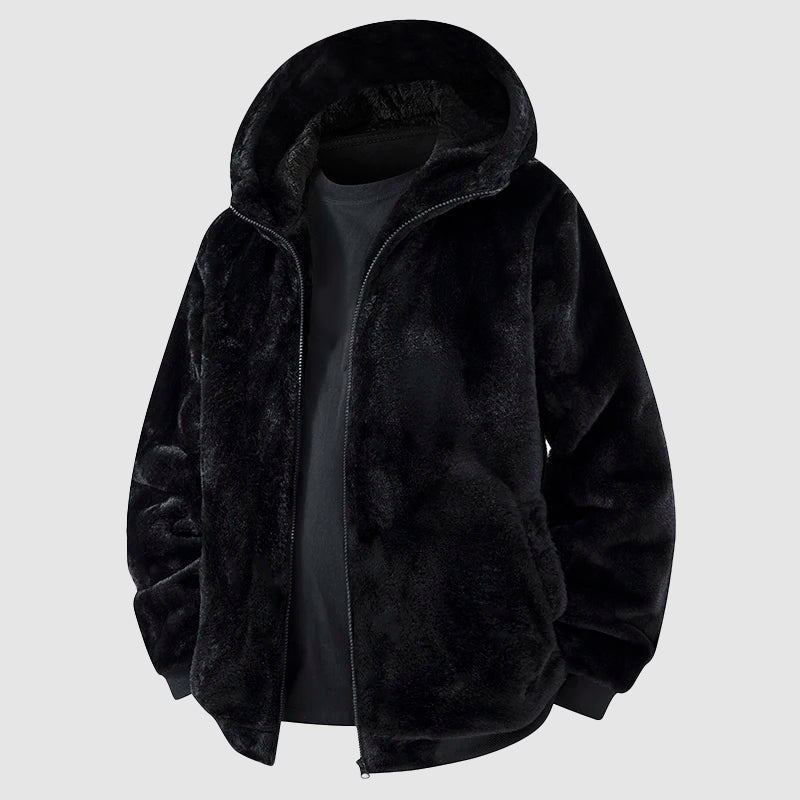 Olivia Sydney - Men's Faux Fur Hooded Coat